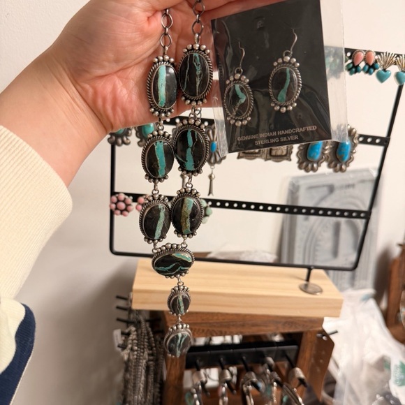 Blackjack turquoise lariat set